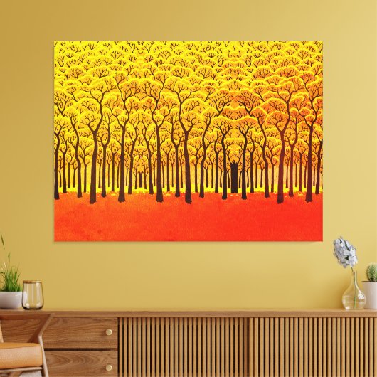 Goldener Herbstwald Leinwanddruck (Insitu (Wohnzimmer))