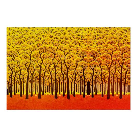 Goldener Herbstwald Poster (Vorderseite)