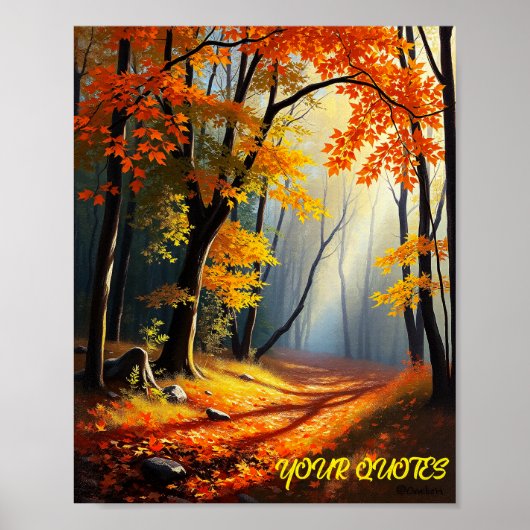 Goldener Herbstwaldweg Poster (Vorne)