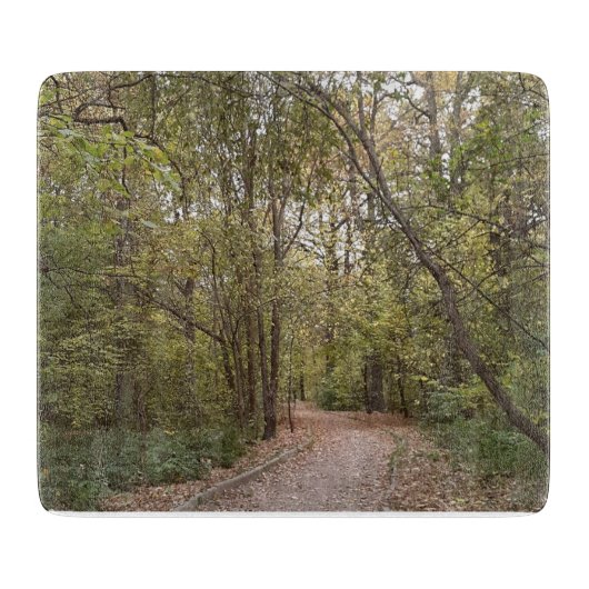 Goldener Herbstwaldweg Schneidebrett (Vorderseite)