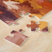 Goldener Herbstwaldweg Warme Wasserfarbenblätter Puzzle (Seite)