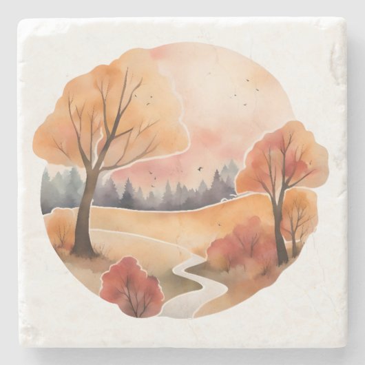 Goldener Herbstweg Steinuntersetzer (Vorderseite)