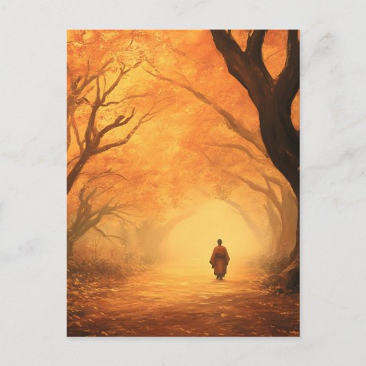 Goldener Herbstzen Feiertagspostkarte (Vorderseite)