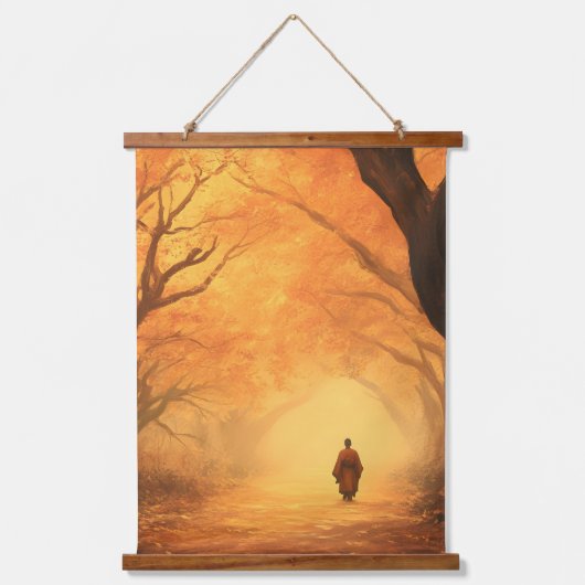 Goldener Herbstzen Wandteppich Mit Holzrahmen (Vorderseite)