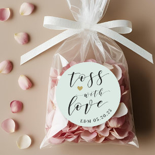 Goldener Herzschlag mit Liebe Wedding Confetti Gef Runder Aufkleber