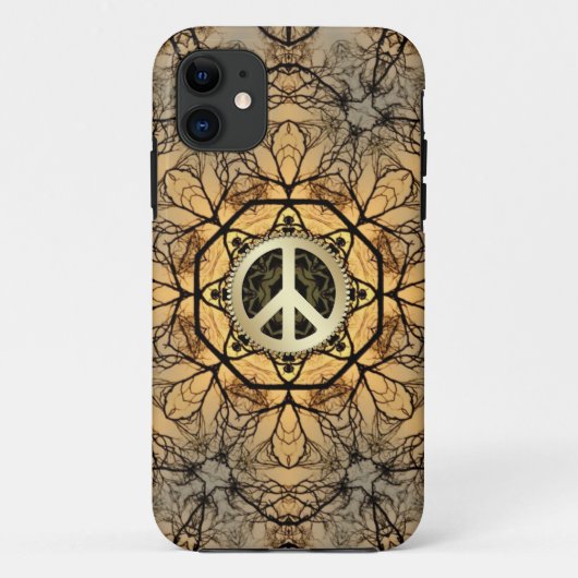 Goldener Hexagon-Waldfriedenszeichen iPhone 5 Case-Mate iPhone Hülle (Rückseite)