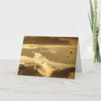 Goldener Himmel mit Birds Beileid Grußkarte