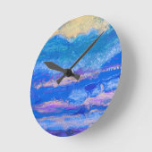 Goldener Himmel Runde Wanduhr (Winkel)