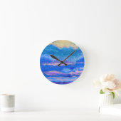 Goldener Himmel Runde Wanduhr (Zuhause)