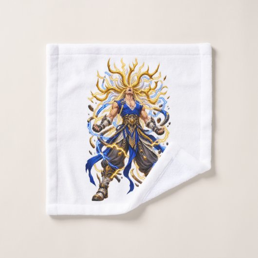 Goldener Himmlischer Krieger Fantasy Waschlappen (Waschlappen)