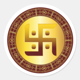 Goldener Hindu Swastik Diwali Aufkleber