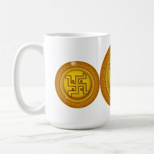 Goldener hinduistischer Swastik-Aufkleber Kaffeetasse