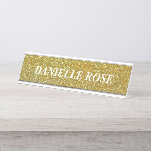 Goldener Hintergrund-Entwurf Schreibtischnamensplakette (Vorderseite )
