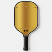 Goldener Hintergrund, glänzender goldener Streifen Pickleball Schläger (Rückseite)