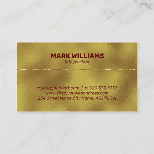 Goldener Hintergrund glänzender metallischer Akzen Visitenkarte (Rückseite)