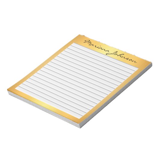 goldener Hintergrund mit Linien Notizblock (Rotiert)