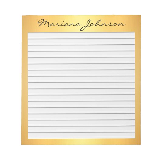 goldener Hintergrund mit Linien Notizblock (Vorderseite)