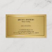 Goldener Hintergrund mit Rahmen Visitenkarte (Rückseite)