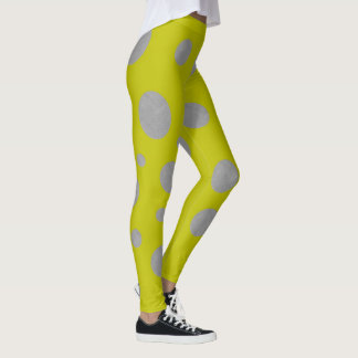 Goldener Hintergrund mit silbernen Tupfen Leggings
