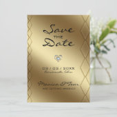 Goldener Hintergrund Save The Date (Stehend Vorderseite)