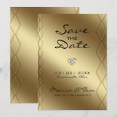 Goldener Hintergrund Save The Date (Vorne/Hinten)