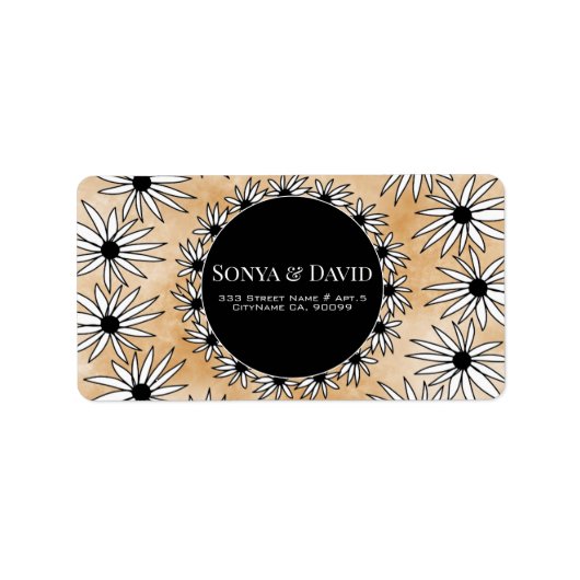 Goldener Hintergrund und Mandala Adressaufkleber (Vorne)