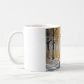 Goldener Hirsch im Winterlichtwald Kaffeetasse (Links)