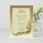 goldener Hochzeitstag - 50 Einladung (Stehend Vorderseite)