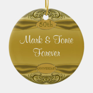 Goldener Hochzeitstag der Rolle-50. Keramik Ornament