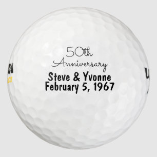 Goldener Hochzeitstag Personalisierter Golf zum 50 Golfball