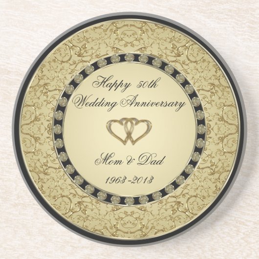 Goldener Hochzeitstag Untersetzer (Vorne)