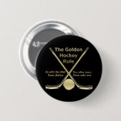 Goldener Hockey-Regel-Knopf Button (Vorne & Hinten)