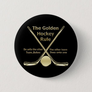 Goldener Hockey-Regel-Knopf Button