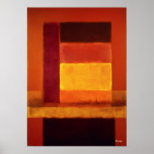 Goldener Horizont Farbflächen-Abstraktes modernes Poster (Vorne)
