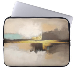 Goldener Horizont – Minimalistische abstrakte Land Laptopschutzhülle
