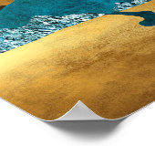 Goldener Horizont mit blauen Bergen Poster (Ecke)