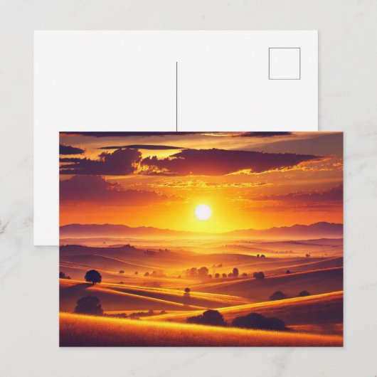 goldener Horizont Postkarte (Vorne/Hinten)