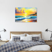 Goldener Horizont: Sonnenuntergang und Ruhe Leinwanddruck (Insitu (Schlafzimmer))