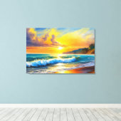 Goldener Horizont: Sonnenuntergang und Ruhe Leinwanddruck (Insitu (Holzboden))