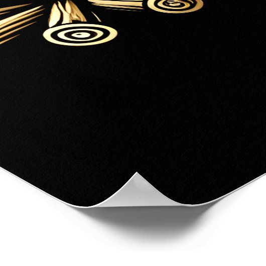 Goldener Hund am Campfire Poster (Ecke)