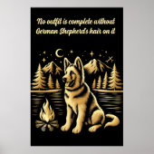 Goldener Hund am Campfire Poster (Vorne)