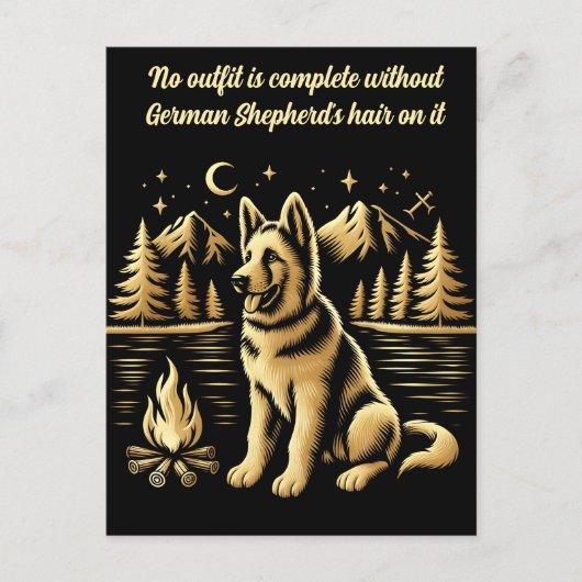 Goldener Hund am Campfire Postkarte (Vorderseite)