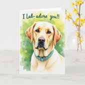 Goldener Hund Mutterliebe Karte (Gelbe Blume)