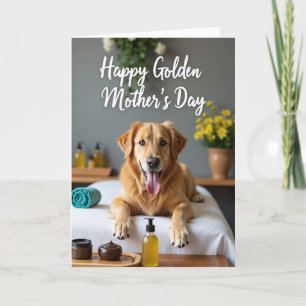 Goldener Hund Muttertag-Spa-Gutschein Karte