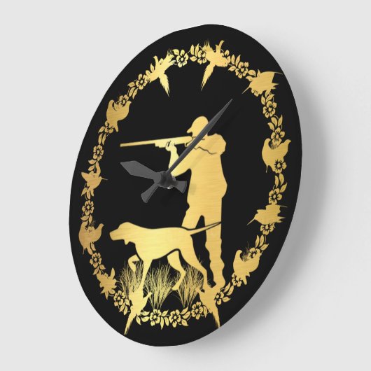 Goldener Jäger Große Wanduhr (Winkel)