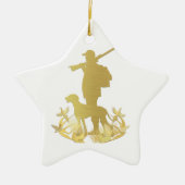 Goldener Jäger Keramik Ornament (Vorne)