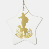 Goldener Jäger Keramik Ornament (Links)
