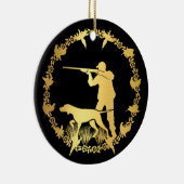 Goldener Jäger Keramik Ornament (Rechts)