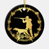 Goldener Jäger Keramik Ornament (Vorne)