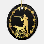 Goldener Jäger Keramik Ornament (Links)